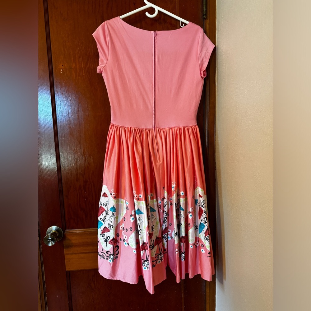 Mary Blair Pinup Couture Pink Umbrella Print Dress